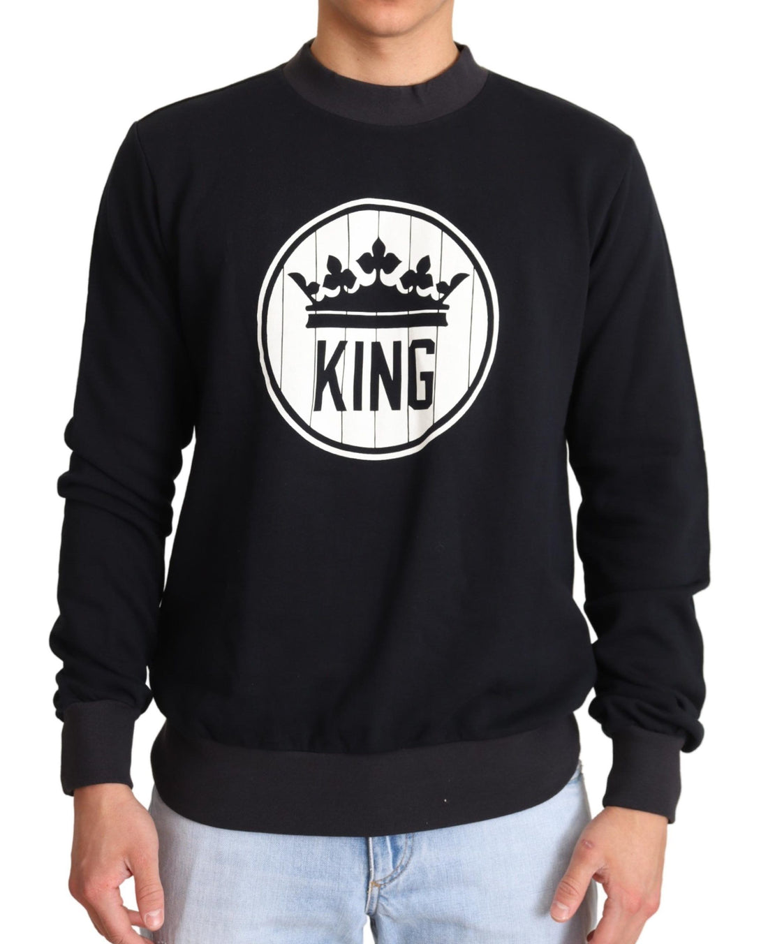 Dolce &amp;amp; Gabbana Blå Crown King Bomullströja