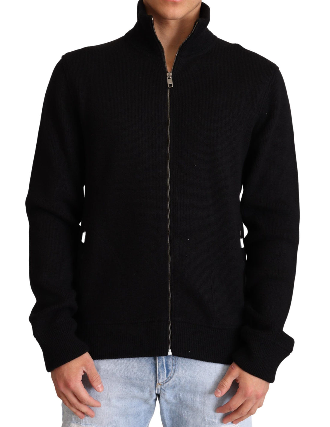 Dolce &amp;amp; Gabbana Svart Kashmir Zipper Herrtröja
