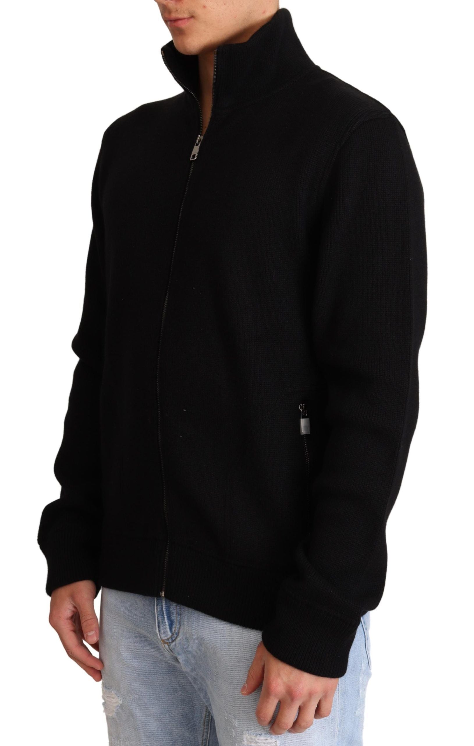 Dolce &amp;amp; Gabbana Svart Kashmir Zipper Herrtröja