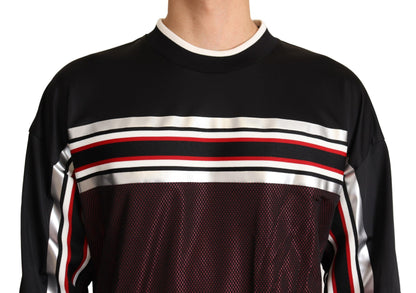 Dolce &amp;amp; Gabbana Svart Röd Mesh Sporttröja Rundringad Tröja