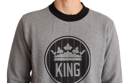 Dolce &amp;amp; Gabbana Grå Crown King Bomullströja