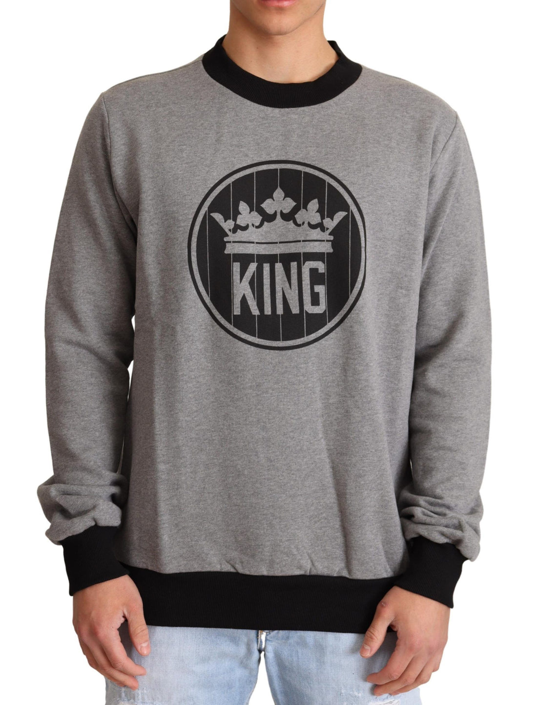 Dolce &amp;amp; Gabbana Grå Crown King Bomullströja