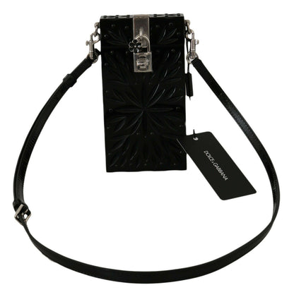 Dolce &amp;amp; Gabbana Svart Kristall Plexiglas Kors Cigarettfodral Hållare