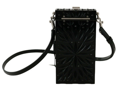 Dolce &amp;amp; Gabbana Svart Kristall Plexiglas Kors Cigarettfodral Hållare