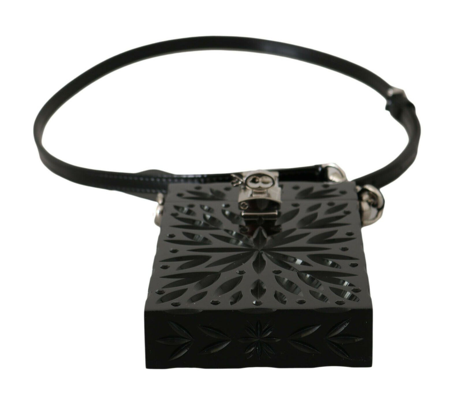 Dolce &amp;amp; Gabbana Svart Kristall Plexiglas Kors Cigarettfodral Hållare