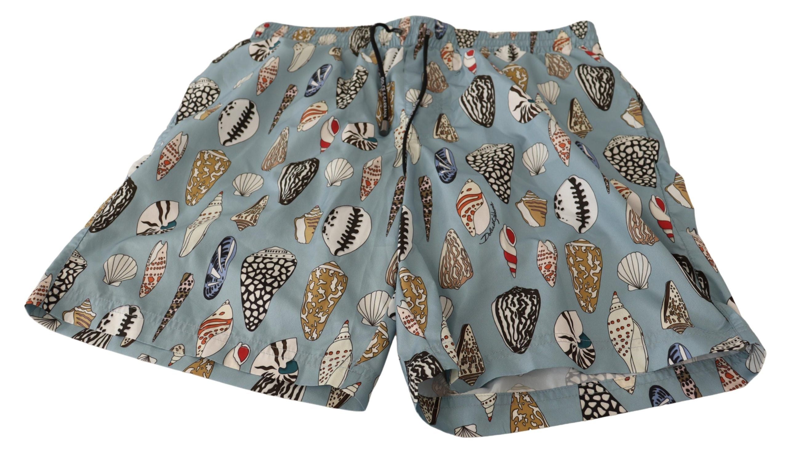 Dolce &amp;amp; Gabbana Blå Snäckskal Strandkläder Badkläder Shorts