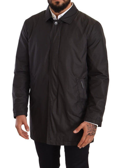 Dolce &amp;amp; Gabbana Svart Polyester Herr Trenchcoatjacka