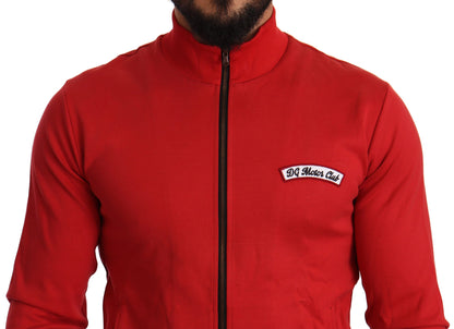 Dolce &amp;amp; Gabbana Röd DG Motor Club Stretchtröja med Dragkedja