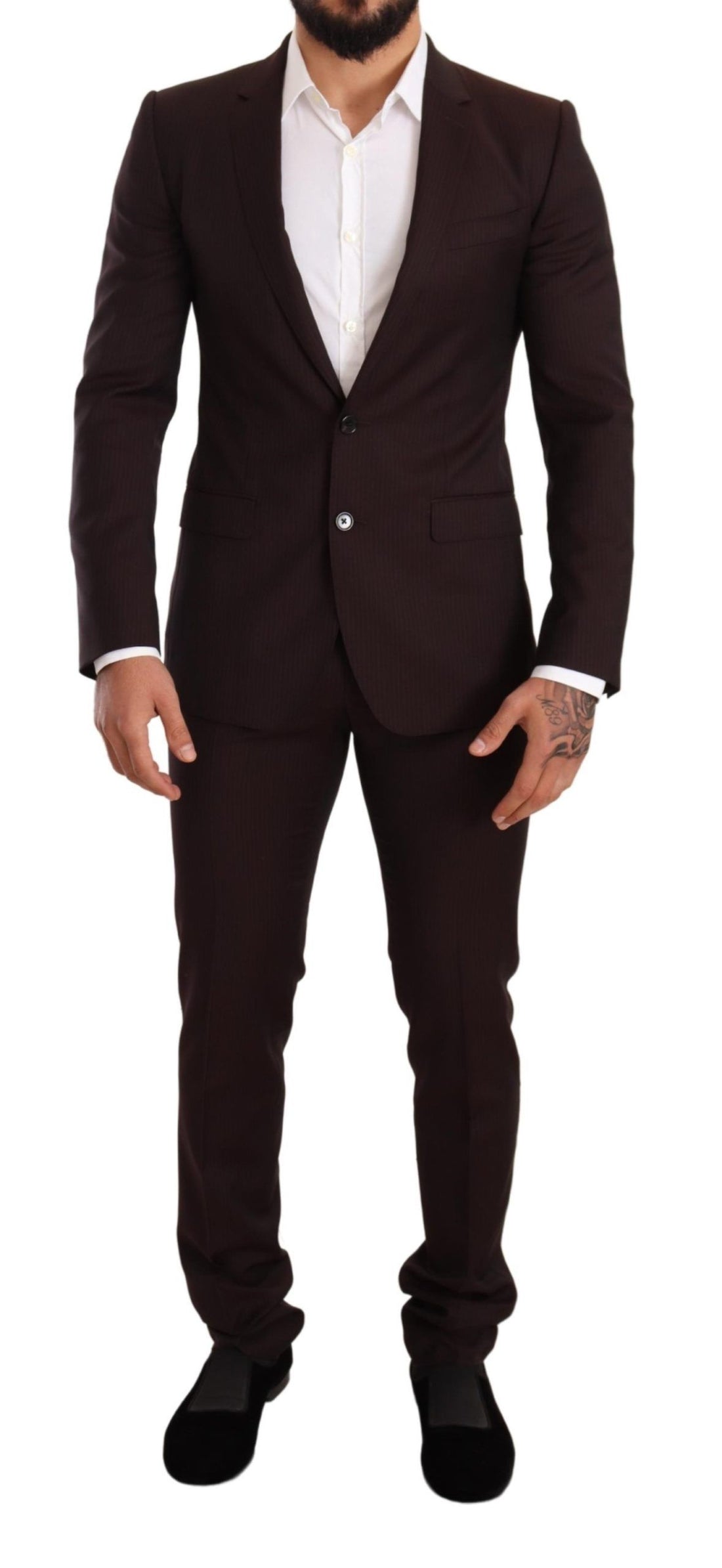 Dolce &amp;amp; Gabbana Bordeaux ull MARTINI Slim Fit kostym