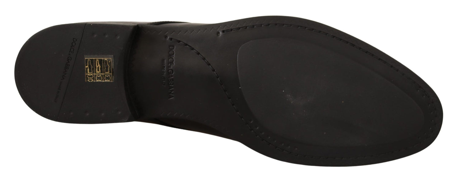 Dolce &amp;amp; Gabbana Svarta Läderskor Med Snörning Herr Derbyskor