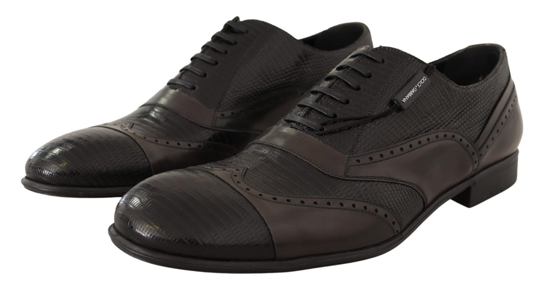 Dolce &amp;amp; Gabbana Bruna Oxford-skor i läder med ödlehud