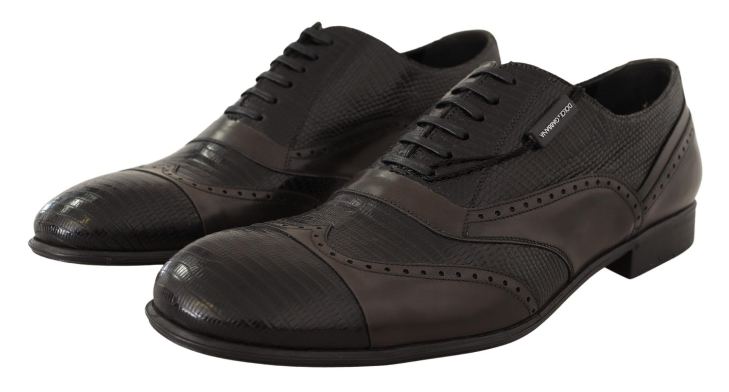 Dolce &amp;amp; Gabbana Bruna Oxford-skor i läder med ödlehud