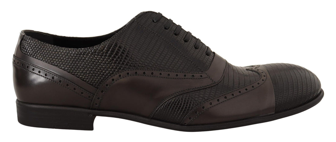 Dolce &amp;amp; Gabbana Bruna Oxford-skor i läder med ödlehud