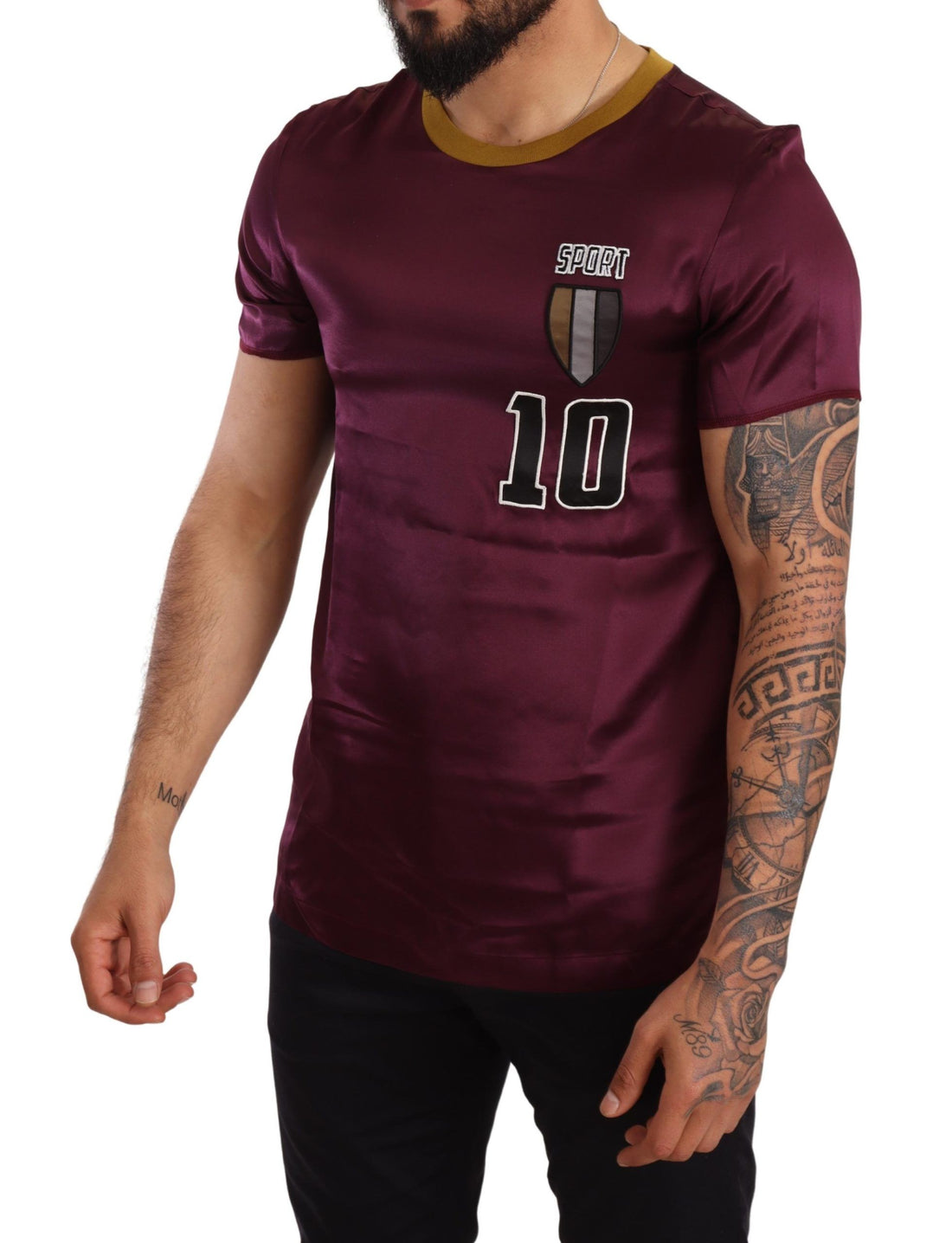 Dolce &amp;amp; Gabbana Lila Sport 10 Broderad Rundringad T-shirt