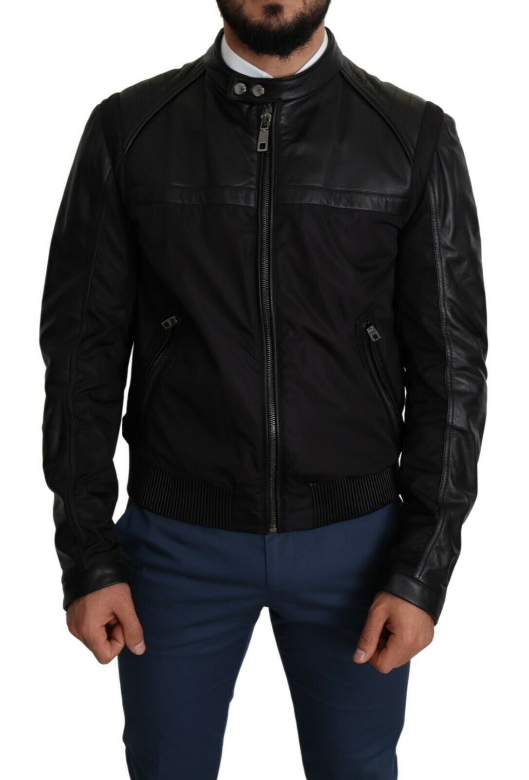 Dolce &amp;amp; Gabbana Svart Nylon Full Zip Herr Bomberjacka