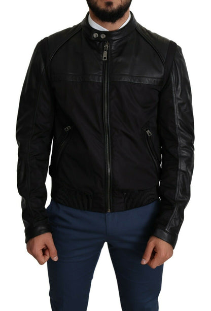 Dolce &amp;amp; Gabbana Svart Nylon Full Zip Herr Bomberjacka