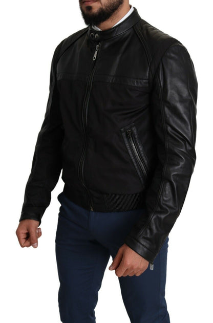 Dolce &amp;amp; Gabbana Svart Nylon Full Zip Herr Bomberjacka
