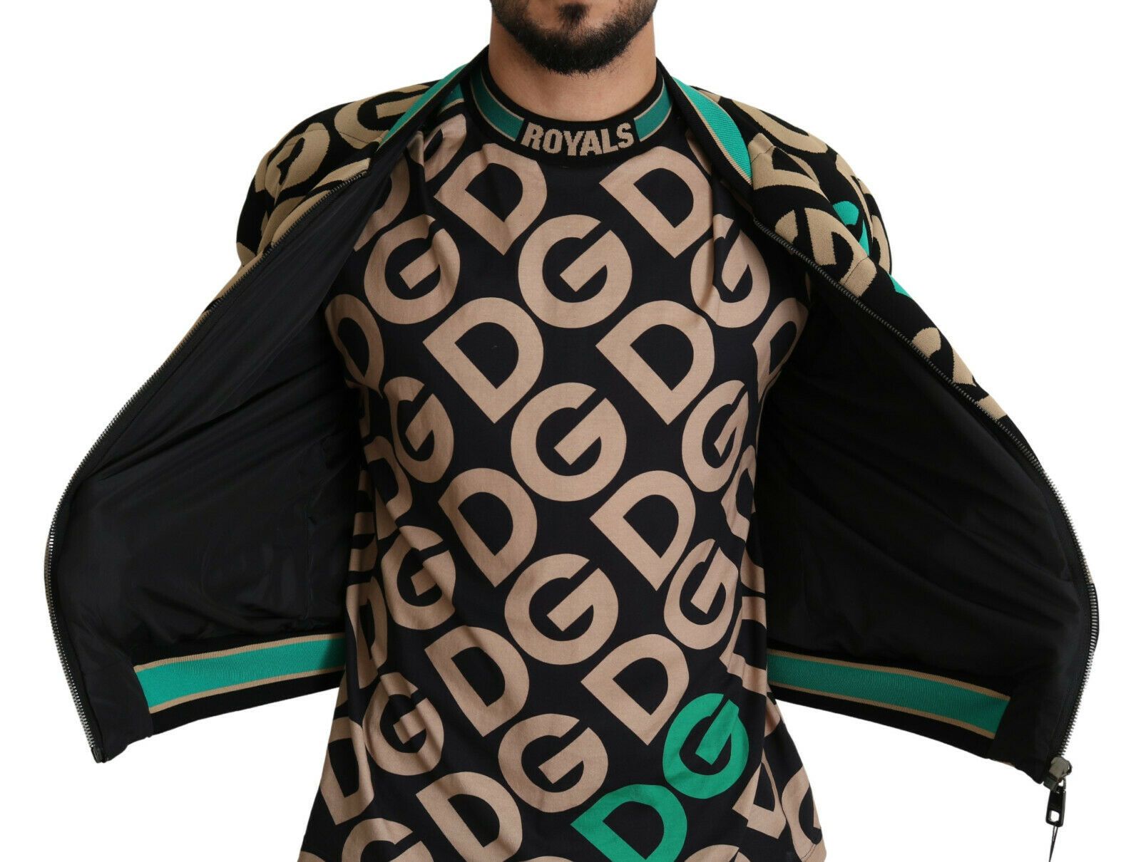 Dolce &amp;amp; Gabbana Flerfärgad DGMILLENNIALS Logotypmönstrad Jacka