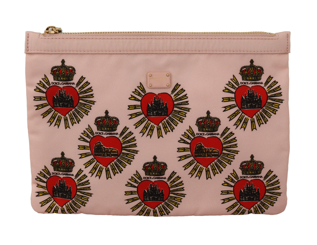 Dolce &amp;amp; Gabbana Kuvertväska Rosa D&amp;amp;G Logo Devotion Hjärta Necessär Plånbok
