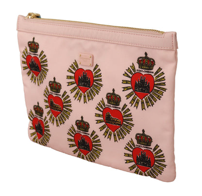 Dolce &amp;amp; Gabbana Kuvertväska Rosa D&amp;amp;G Logo Devotion Hjärta Necessär Plånbok