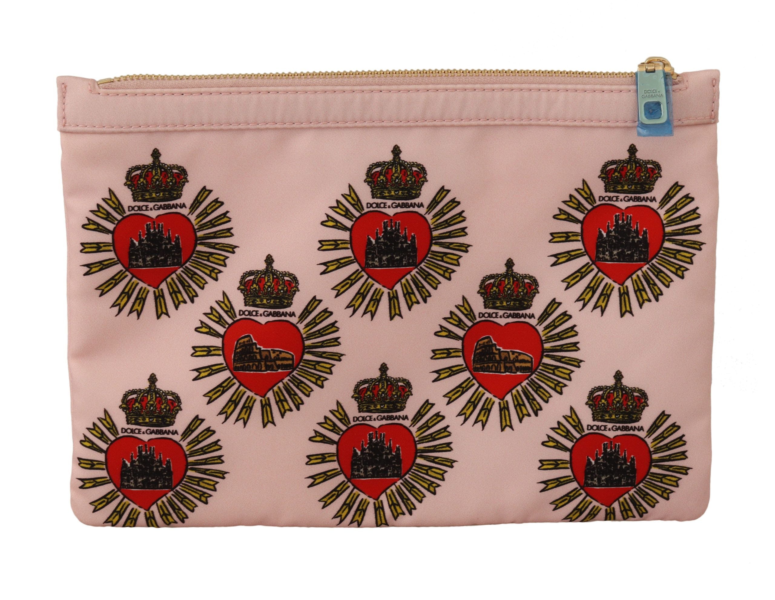 Dolce &amp;amp; Gabbana Kuvertväska Rosa D&amp;amp;G Logo Devotion Hjärta Necessär Plånbok