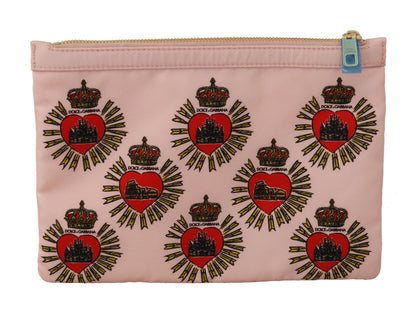Dolce &amp;amp; Gabbana Kuvertväska Rosa D&amp;amp;G Logo Devotion Hjärta Necessär Plånbok