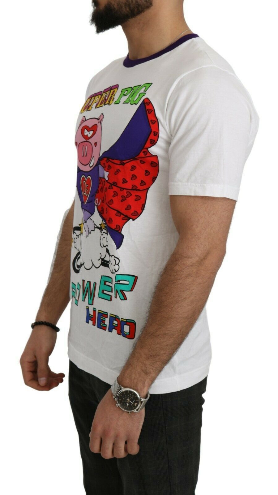 Dolce &amp;amp; Gabbana Vit bomullstopp Super Power Pig T-shirt