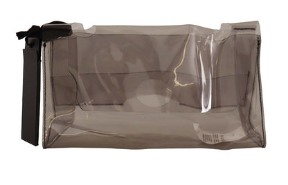 PINKO Svart Genomskinlig Plast Transparent Pungväska Kuvertväska