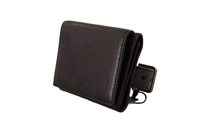 Dolce &amp;amp; Gabbana Svart Läder Trifold Plånbok Bälte Multi Kit Plånbok