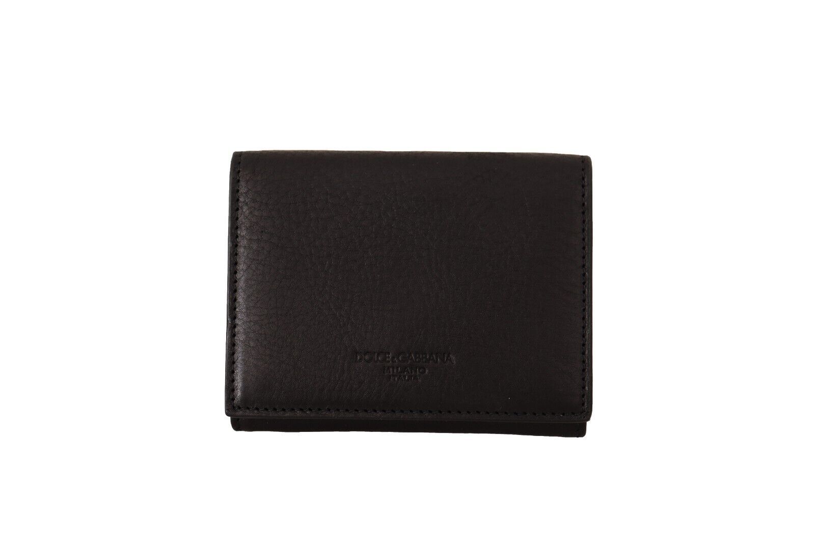 Dolce &amp;amp; Gabbana Svart Läder Trifold Plånbok med Bältesrem Multi Kit Plånbok