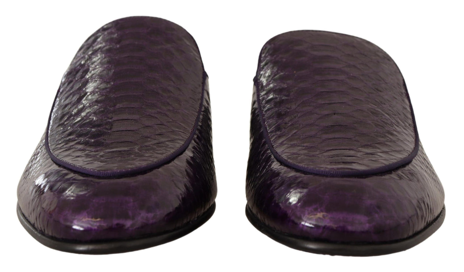 Dolce &amp;amp; Gabbana Lila Exotiska Läder Flats Slip-ins