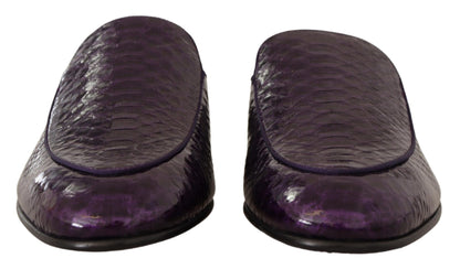 Dolce &amp;amp; Gabbana Lila Exotiska Läder Flats Slip-ins