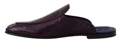 Dolce &amp;amp; Gabbana Lila Exotiska Läder Flats Slip-ins
