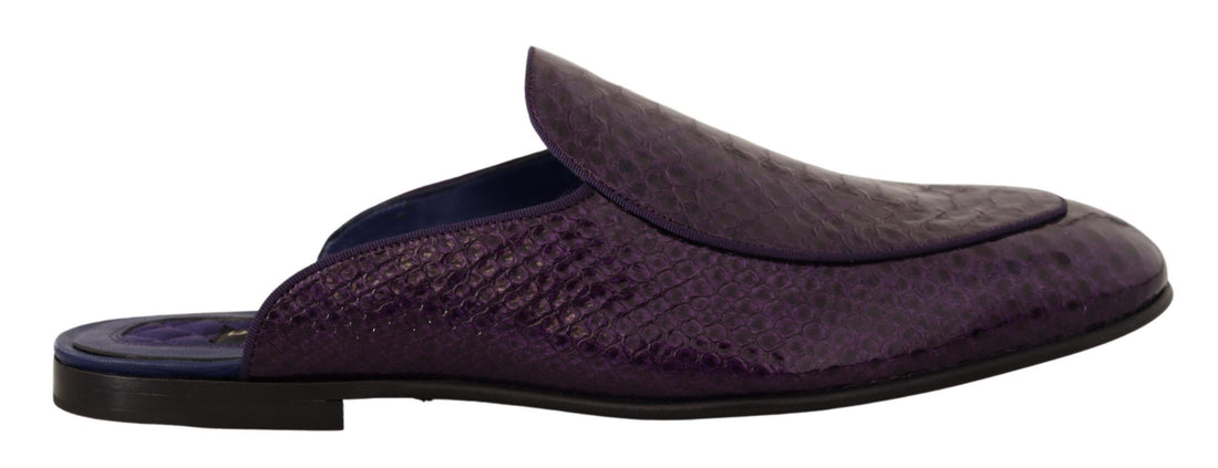 Dolce &amp;amp; Gabbana Lila Exotiska Läder Flats Slip-ins