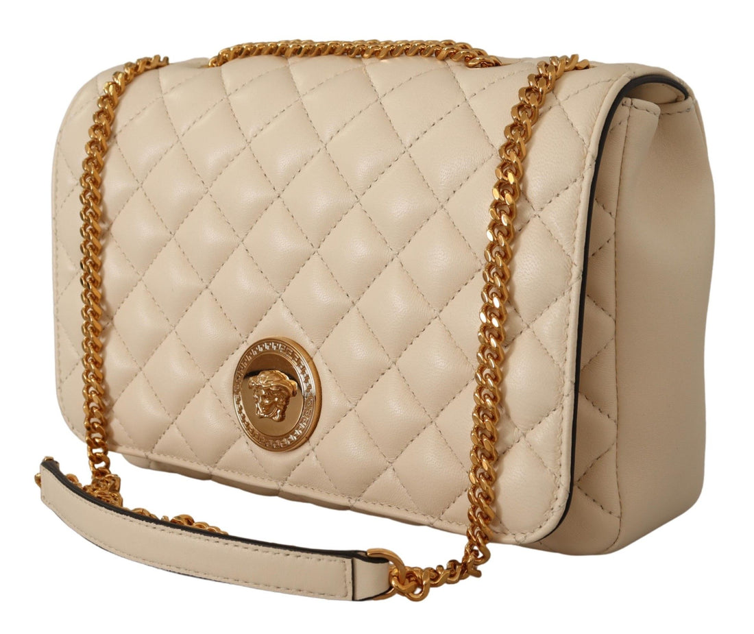 Versace Elegant Vit Axelväska i Nappaläder