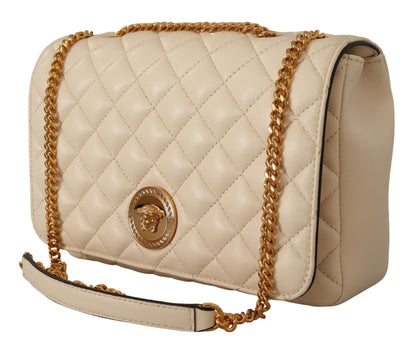 Versace Elegant Vit Axelväska i Nappaläder