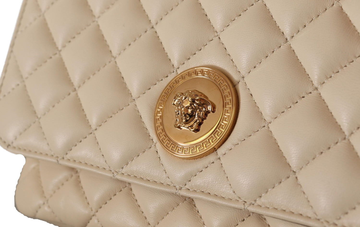 Versace Elegant Vit Axelväska i Nappaläder