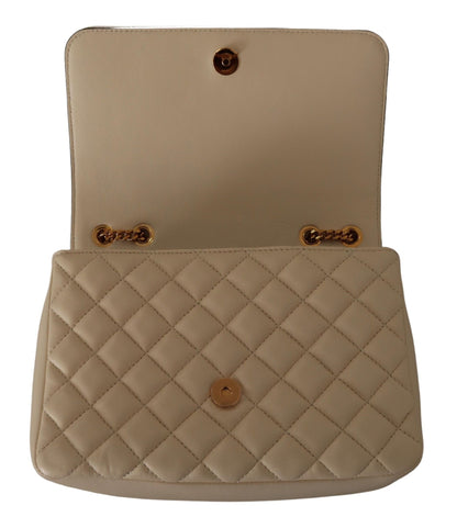 Versace Elegant Vit Axelväska i Nappaläder