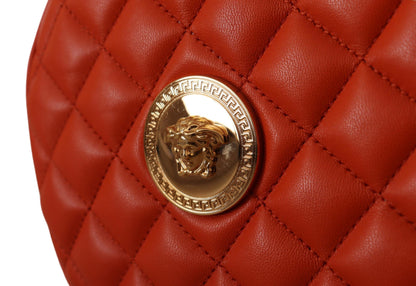 Versace Elegant Rund Axelremsväska i Nappaläder