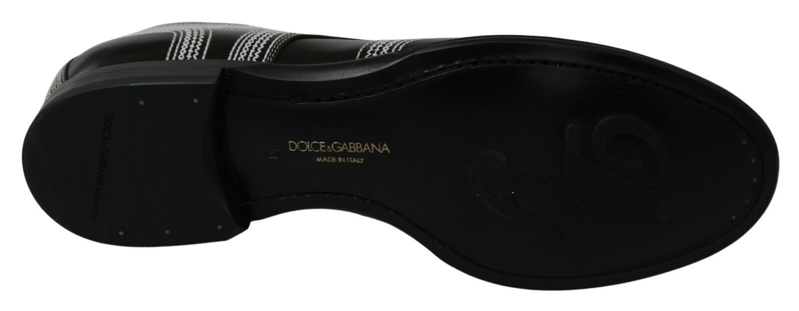Dolce &amp;amp; Gabbana Svarta Läder Derby Formella Vita Spetsskor