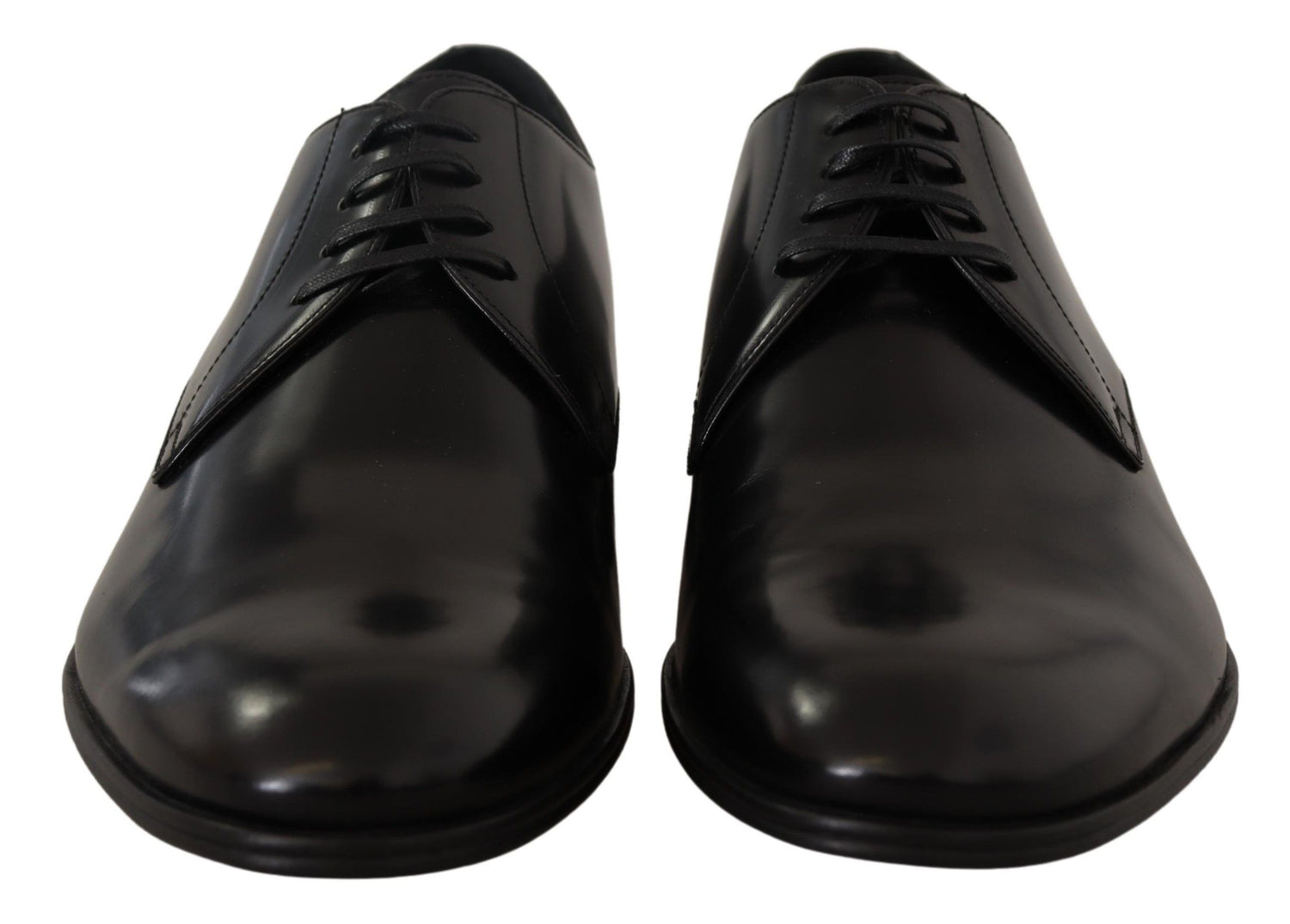 Dolce &amp;amp; Gabbana Svarta Läderskor Med Snörning Formella Derbyskor
