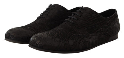 Dolce &amp;amp; Gabbana Svarta Caiman Läder Herr Oxford Skor