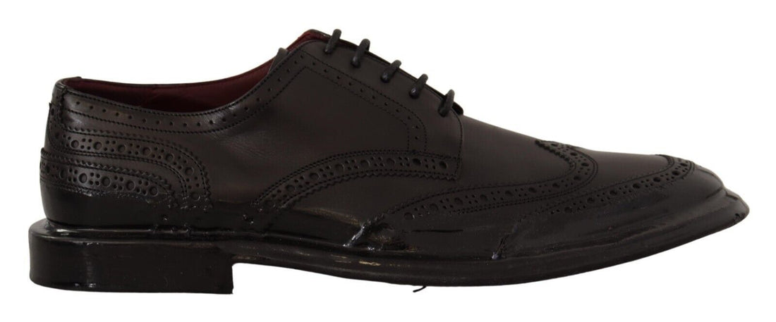 Dolce &amp;amp; Gabbana Svarta Oxford Läder Wingtip Formella Derbyskor