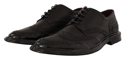 Dolce &amp;amp; Gabbana Svarta Oxford Läder Wingtip Formella Derbyskor