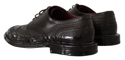 Dolce &amp;amp; Gabbana Svarta Oxford Läder Wingtip Formella Derbyskor