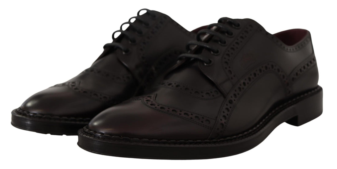 Dolce &amp;amp; Gabbana Lila Oxford Läder Wingtip Formella Skor