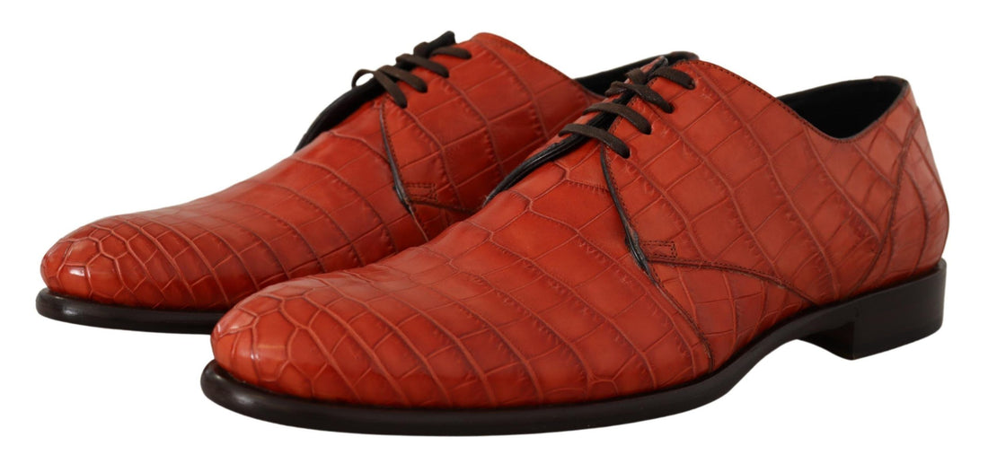 Dolce &amp;amp; Gabbana Orange Exotiska Läder Derbyskor