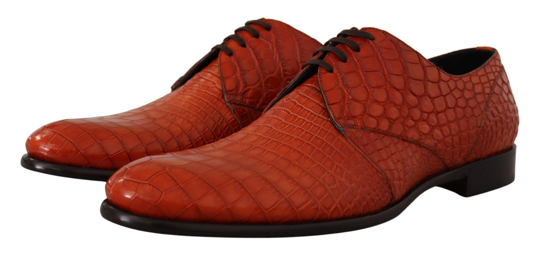 Dolce &amp;amp; Gabbana Orange Exotiska Läder Derbyskor