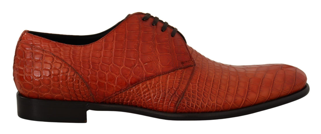 Dolce &amp;amp; Gabbana Orange Exotiska Läder Derbyskor