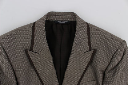 Dolce &amp;amp; Gabbana Brun Slim Fit Sidenkavaj med Två Knappar